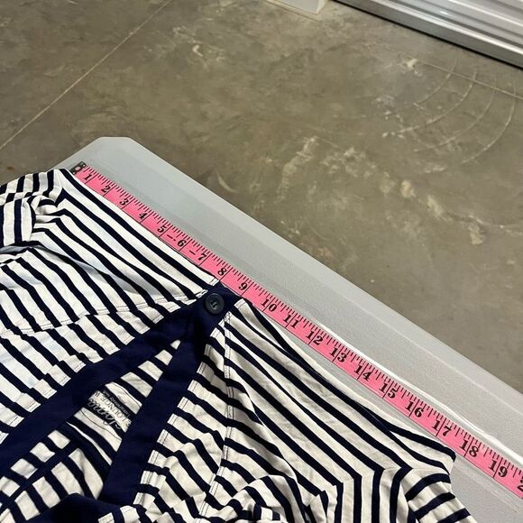 Soma Striped Hooded Cardigan Duster‎ Button Front Lightweight Nautical Coastal S - Picture 6 of 10